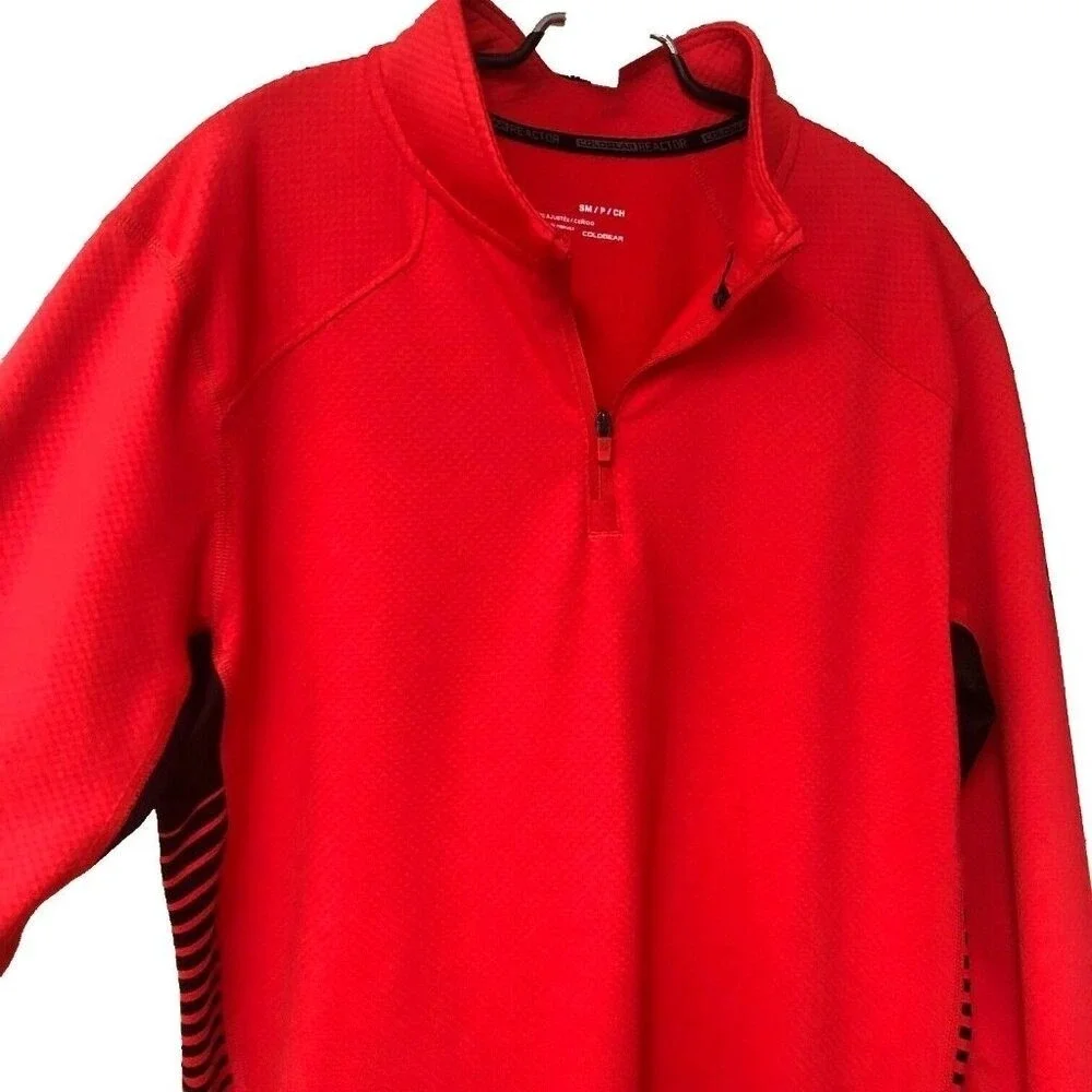 UNDER ARMOUR 1/4 Zip Shirt Jacket ColdGear‎ Performance Waffle Orange  Womens S